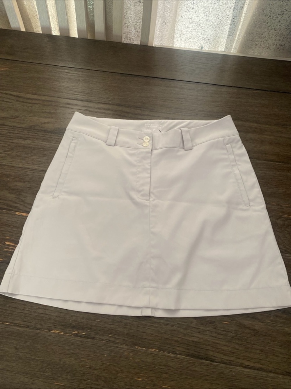 Nike White A-Line Golf Skort with Front Pockets